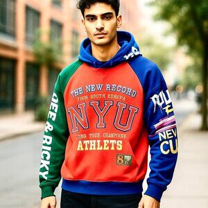DEE + RICKY Hoodie Sweatshirt Unique Double Sided